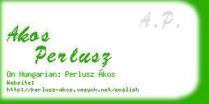 akos perlusz business card